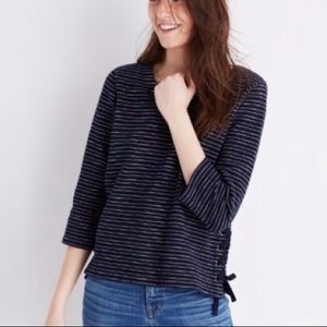 Madewell Lace-up Side Terry Sweater Sweatshirt